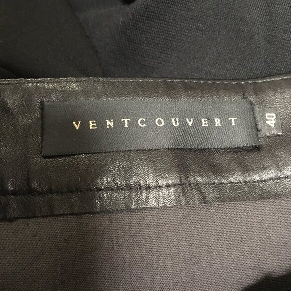 Black stretch leather mini skirt, s40 - Picture 3 of 9